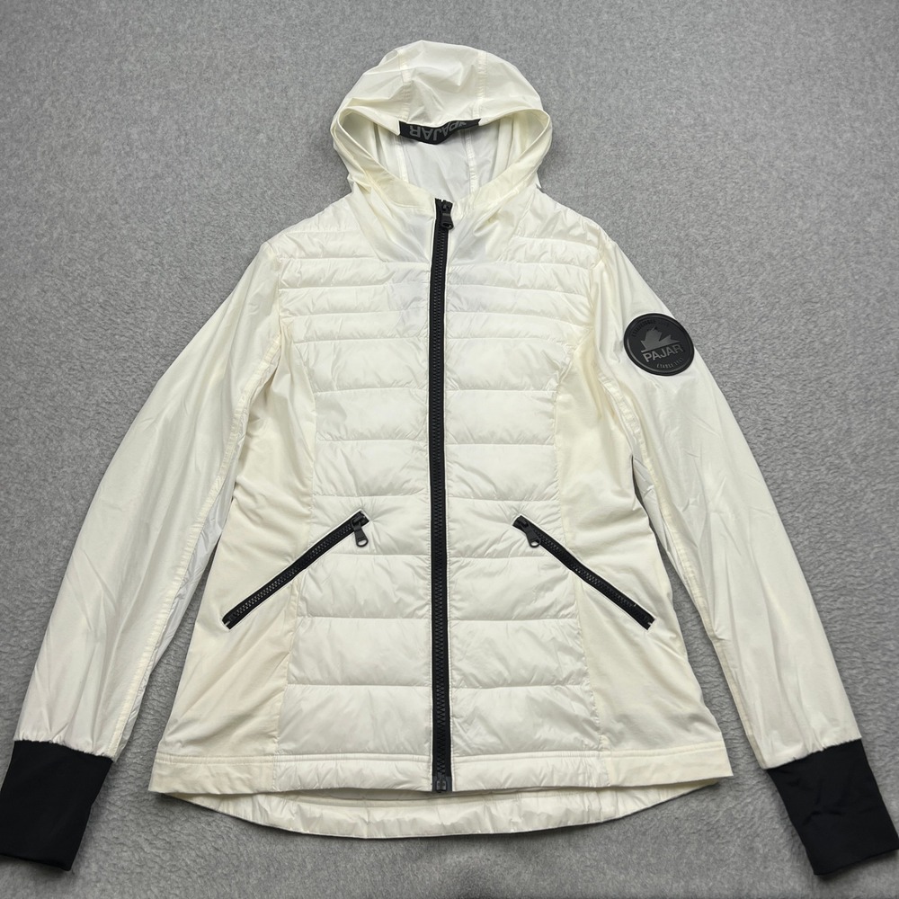 Pajar Canada Cressy Jacket Womens Medium White Puffer 3M Thinsulate Hooded Coat